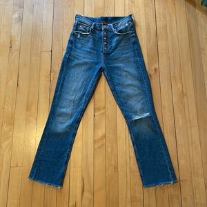 Mother Pixie Dazzler Ankle Fray jeans